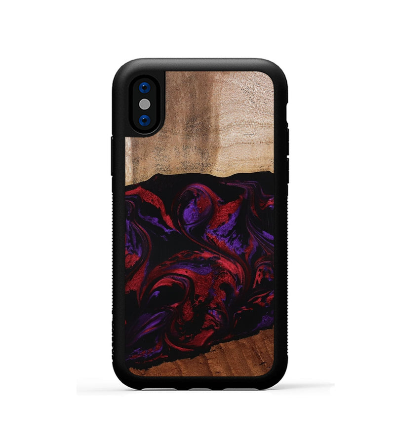 iPhone Xs Wood Phone Case - Agustin (Red, 807094)