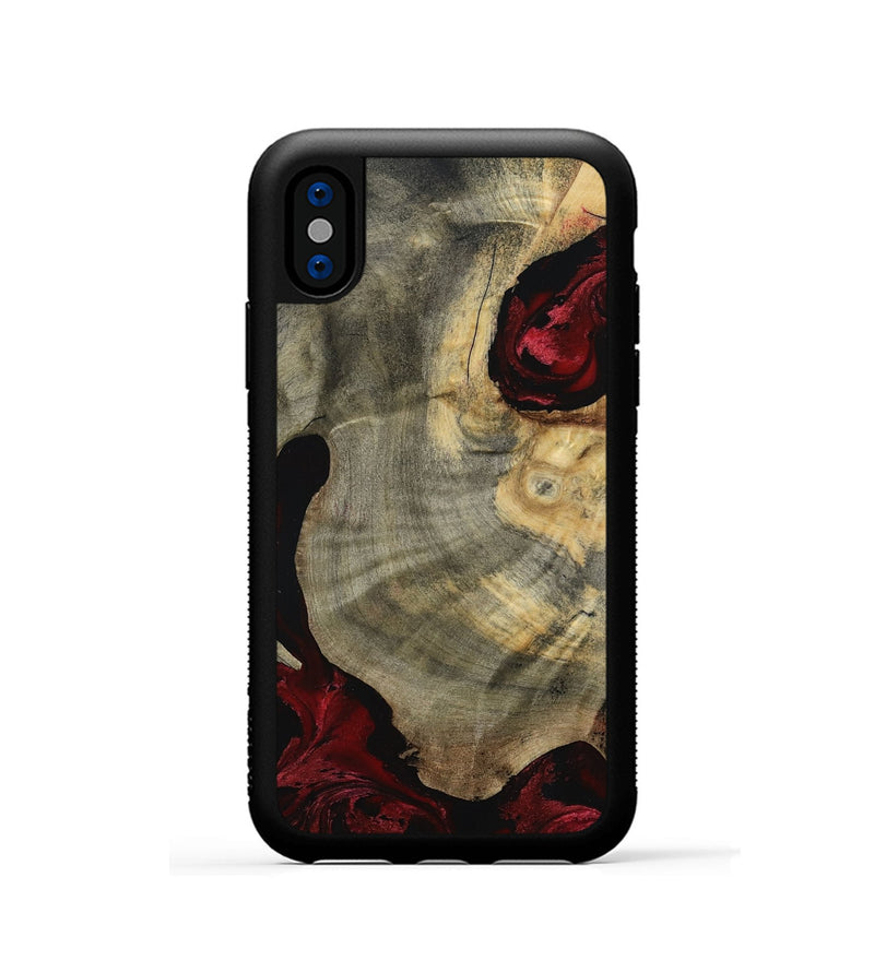 iPhone Xs Wood Phone Case - Glenda (Red, 807095)