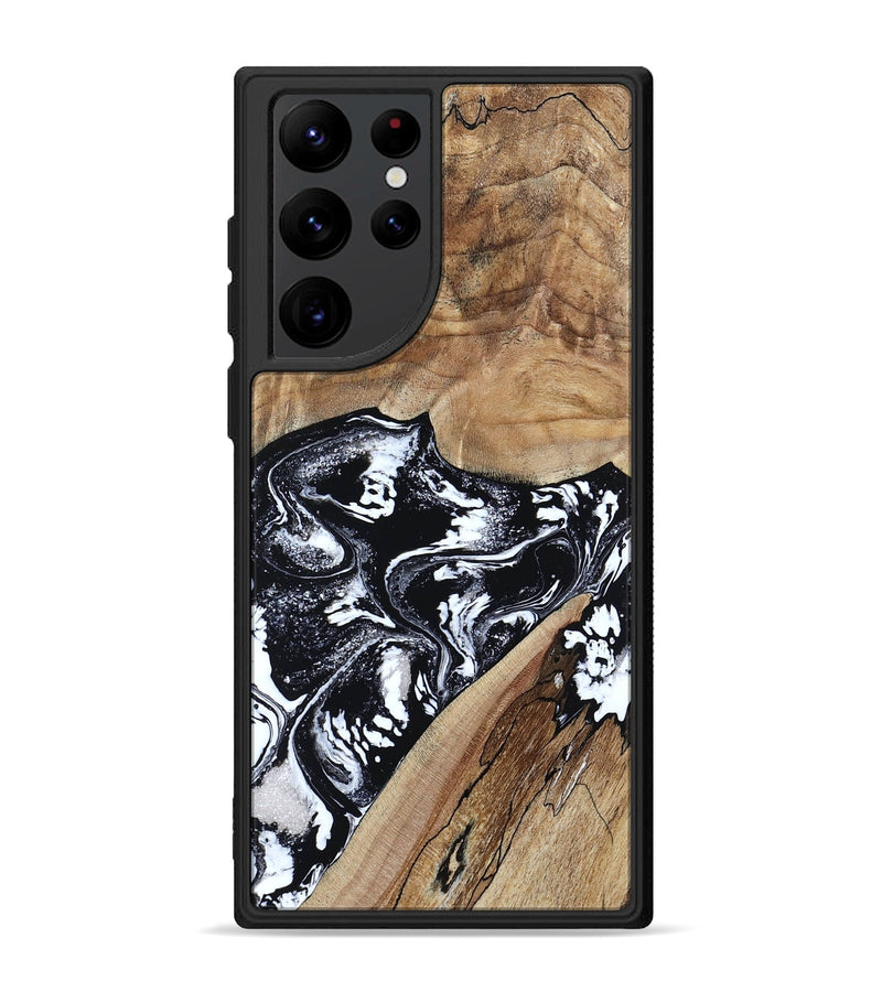 Galaxy S22 Ultra Wood Phone Case - Cicero (Black & White, 807101)
