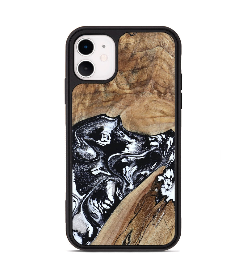 iPhone 11 Wood Phone Case - Cicero (Black & White, 807101)