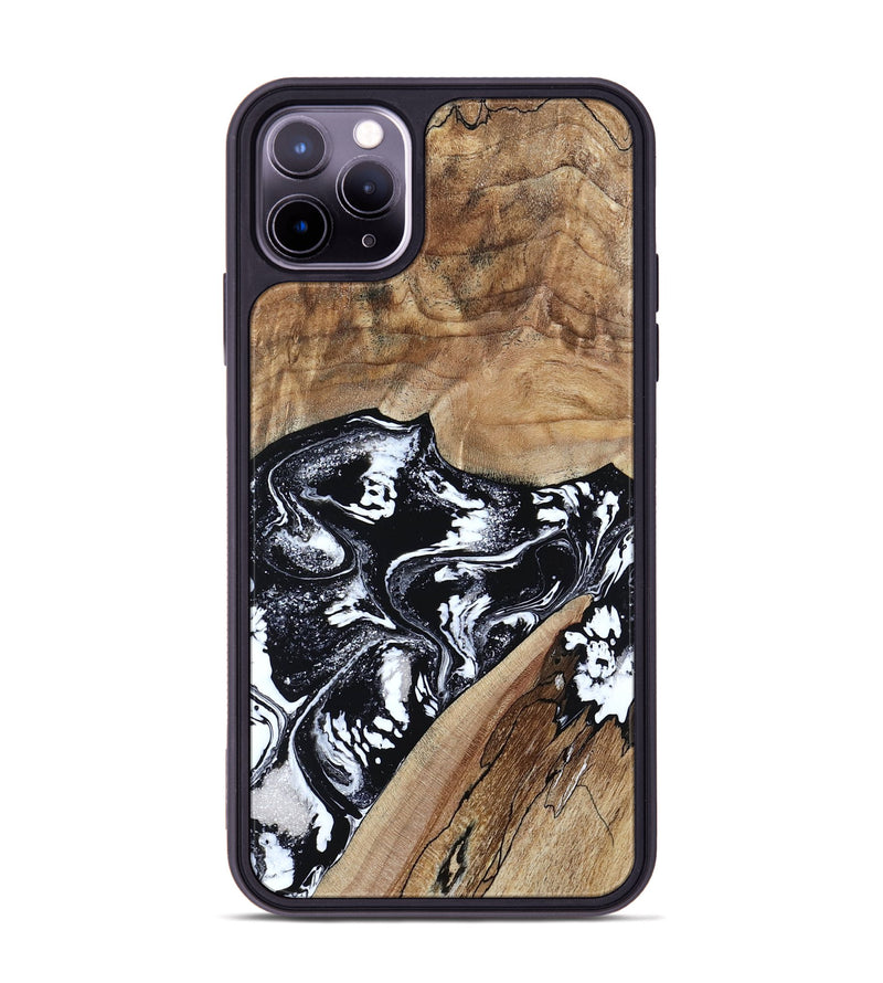 iPhone 11 Pro Max Wood Phone Case - Cicero (Black & White, 807101)