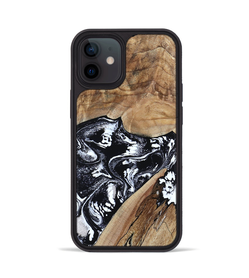 iPhone 12 Wood Phone Case - Cicero (Black & White, 807101)