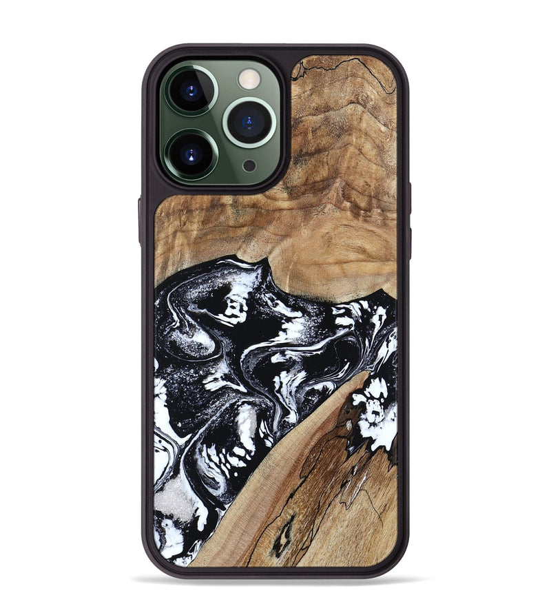iPhone 13 Pro Max Wood Phone Case - Cicero (Black & White, 807101)