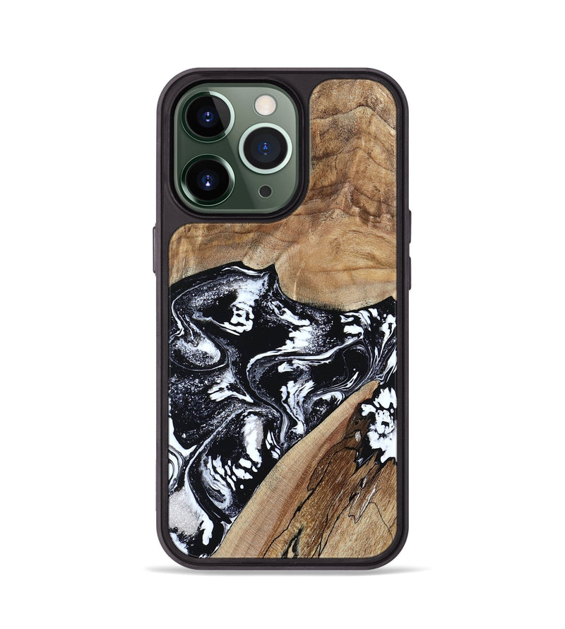 iPhone 13 Pro Wood Phone Case - Cicero (Black & White, 807101)