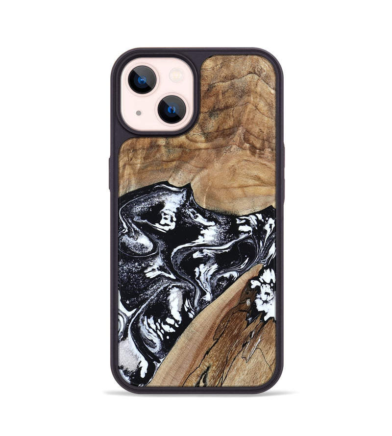 iPhone 14 Wood Phone Case - Cicero (Black & White, 807101)