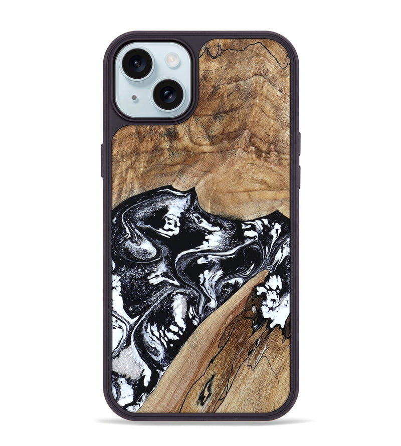 iPhone 15 Plus Wood Phone Case - Cicero (Black & White, 807101)
