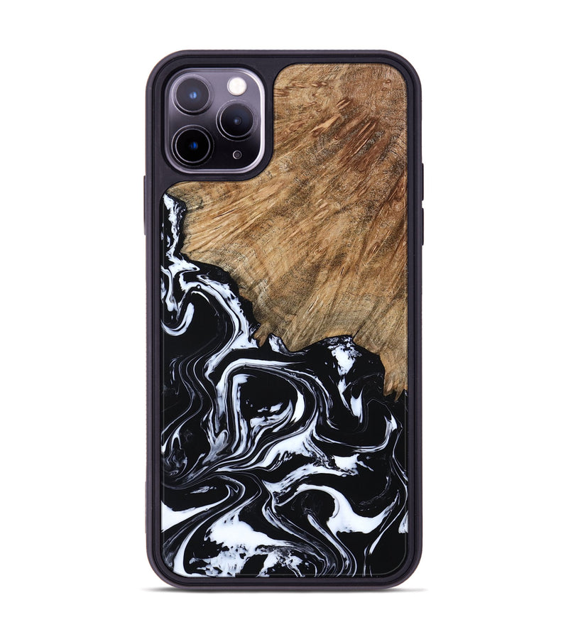 iPhone 11 Pro Max Wood Phone Case - Molly (Black & White, 807102)