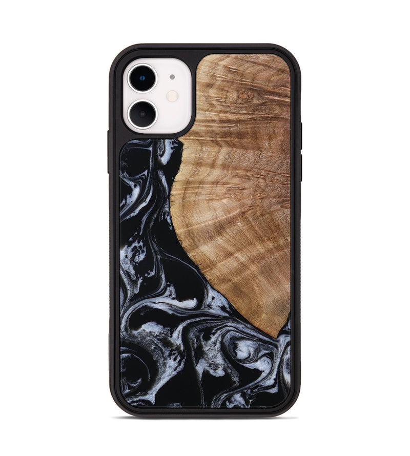 iPhone 11 Wood Phone Case - Ottilie (Black & White, 807103)