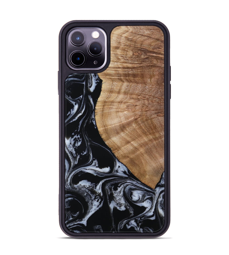 iPhone 11 Pro Max Wood Phone Case - Ottilie (Black & White, 807103)