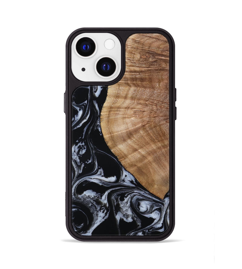iPhone 13 Wood Phone Case - Ottilie (Black & White, 807103)