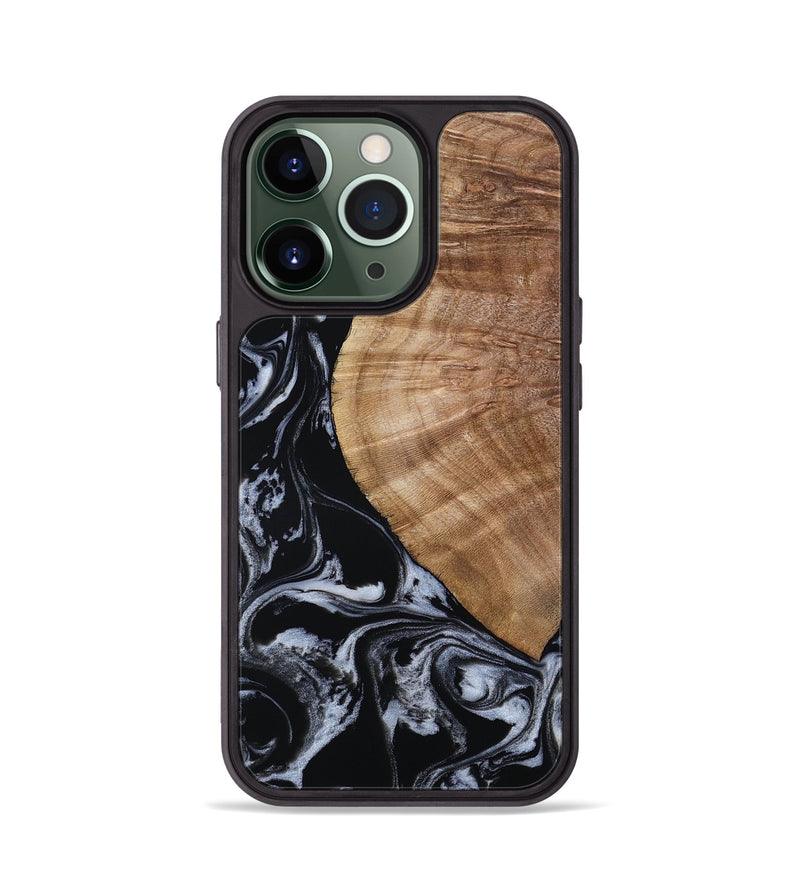 iPhone 13 Pro Wood Phone Case - Ottilie (Black & White, 807103)