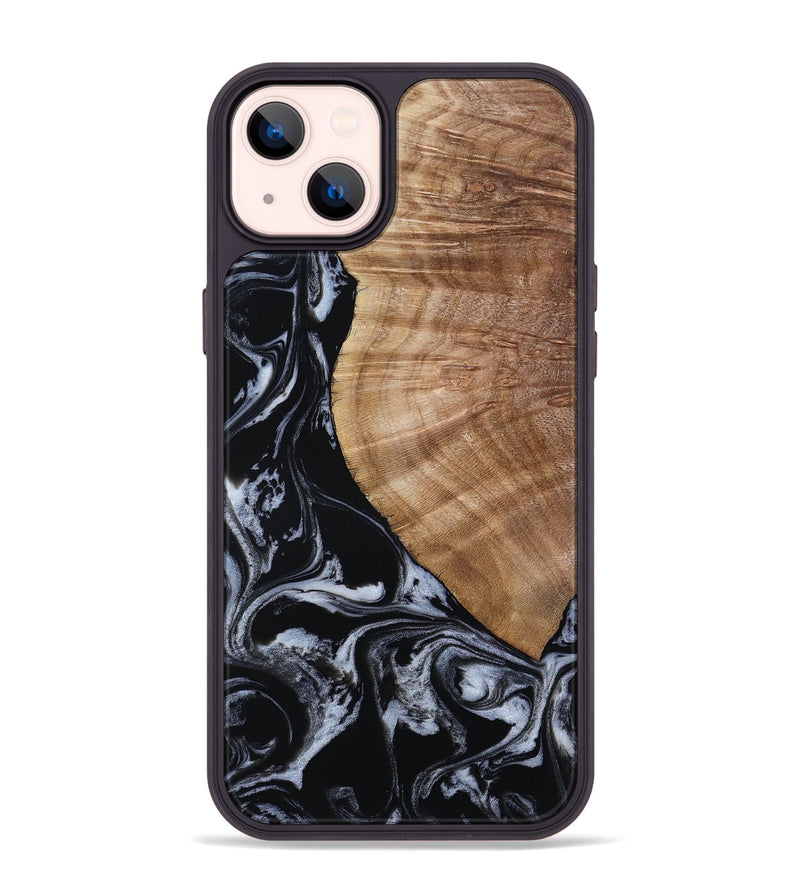 iPhone 14 Plus Wood Phone Case - Ottilie (Black & White, 807103)