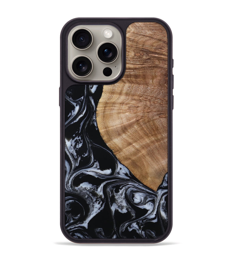 iPhone 15 Pro Max Wood Phone Case - Ottilie (Black & White, 807103)