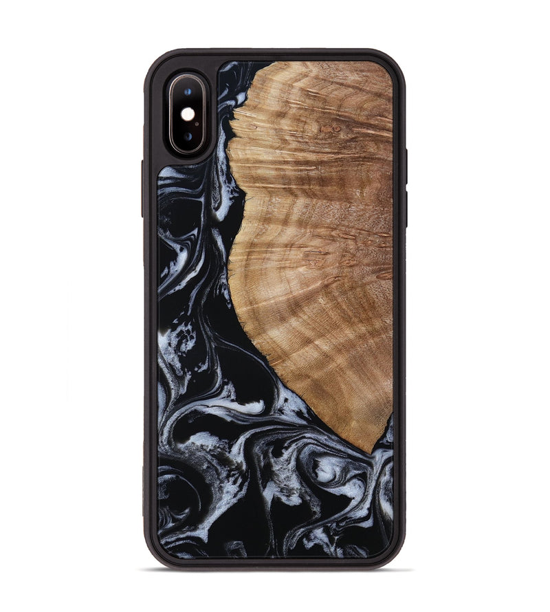 iPhone Xs Max Wood Phone Case - Ottilie (Black & White, 807103)
