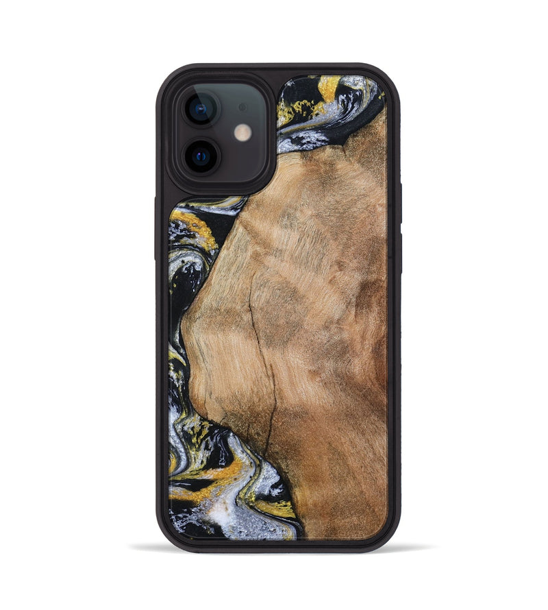 iPhone 12 Wood Phone Case - Daquan (Black & White, 807106)