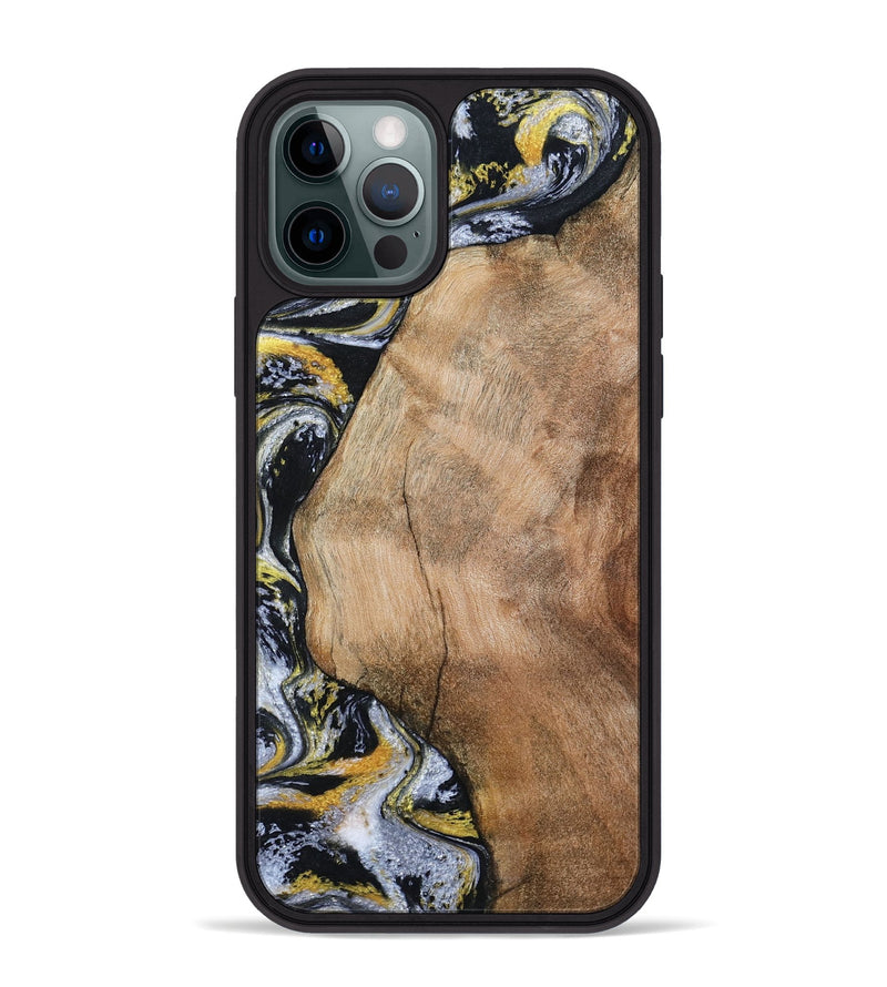 iPhone 12 Pro Max Wood Phone Case - Daquan (Black & White, 807106)