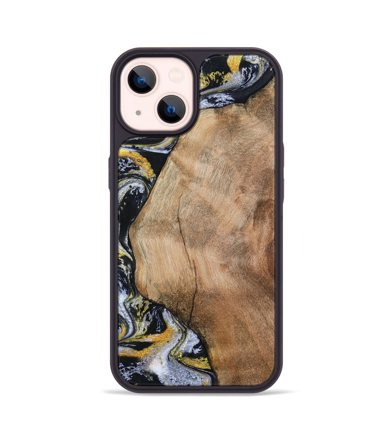 iPhone 14 Wood Phone Case - Daquan (Black & White, 807106)