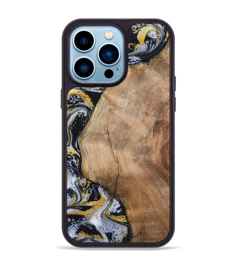 iPhone 14 Pro Max Wood Phone Case - Daquan (Black & White, 807106)