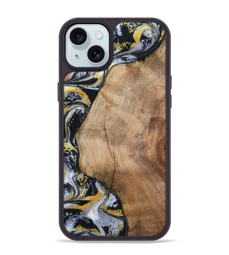 iPhone 15 Plus Wood Phone Case - Daquan (Black & White, 807106)