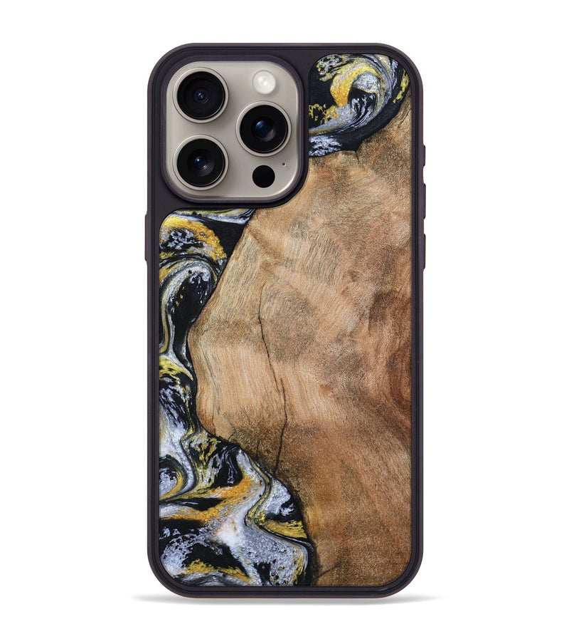 iPhone 15 Pro Max Wood Phone Case - Daquan (Black & White, 807106)