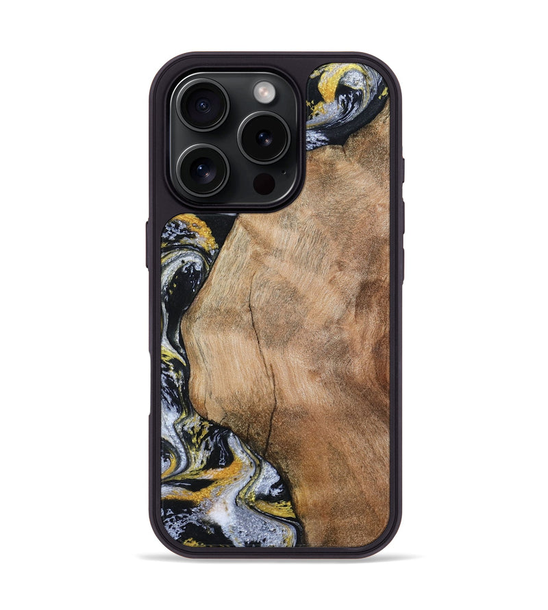 iPhone 16 Pro Wood Phone Case - Daquan (Black & White, 807106)