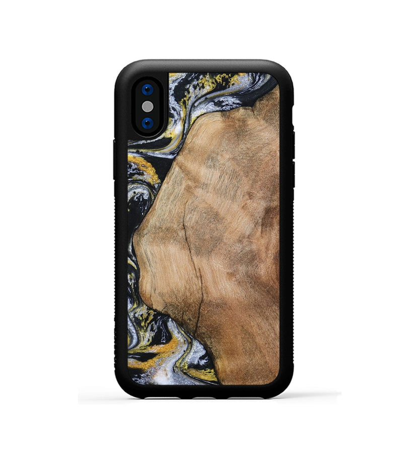 iPhone Xs Wood Phone Case - Daquan (Black & White, 807106)