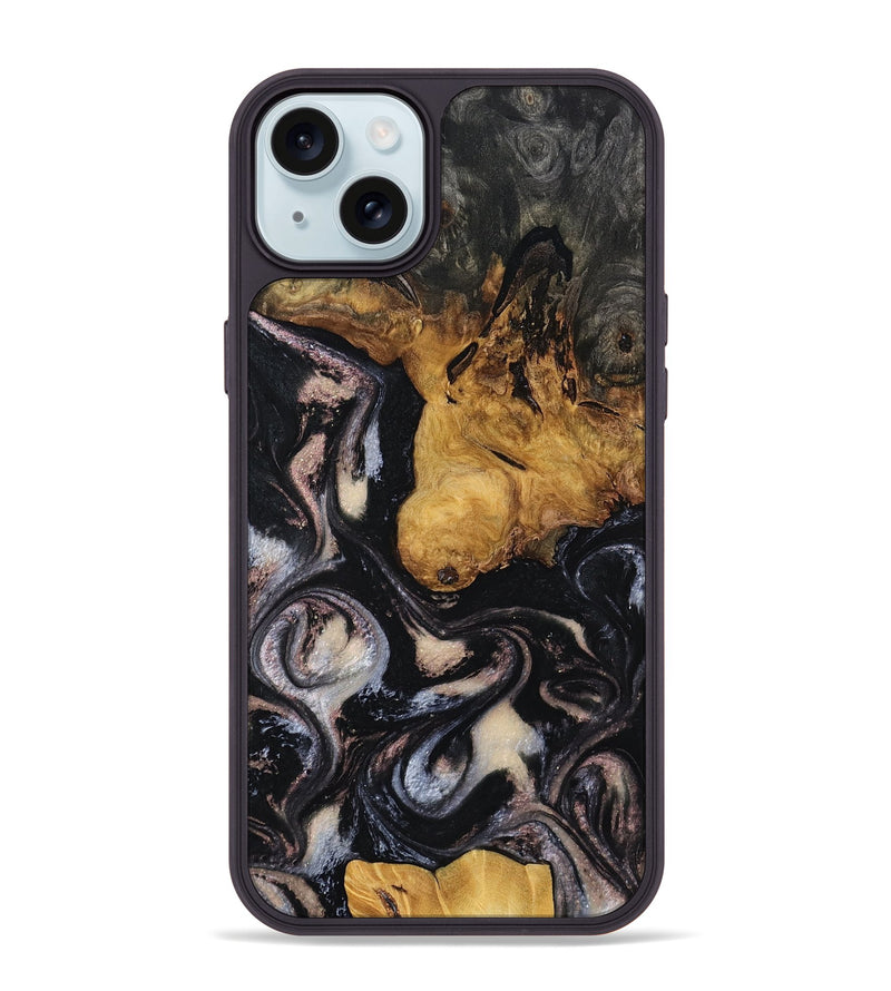 iPhone 15 Plus Wood Phone Case - Justin (Black & White, 807110)