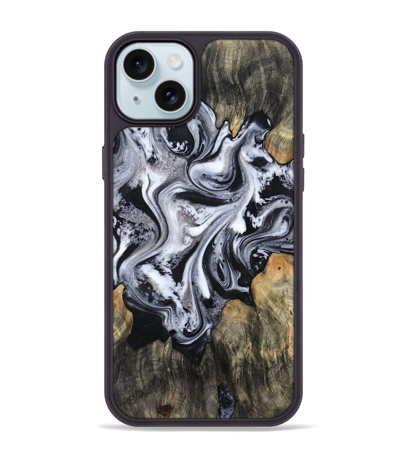 iPhone 15 Plus Wood Phone Case - Jaeden (Black & White, 807111)