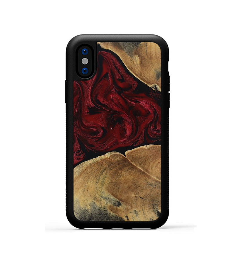 iPhone Xs Wood Phone Case - Zada (Red, 807113)