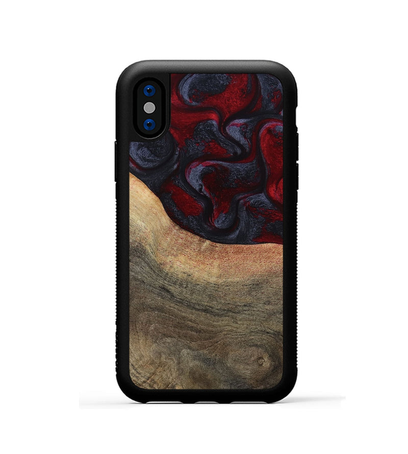 iPhone Xs Wood Phone Case - Jeanne (Red, 807114)
