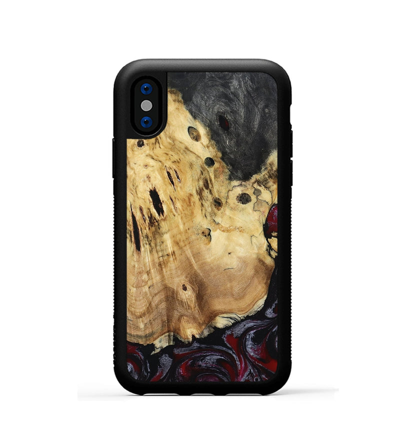 iPhone Xs Wood Phone Case - Verne (Red, 807125)