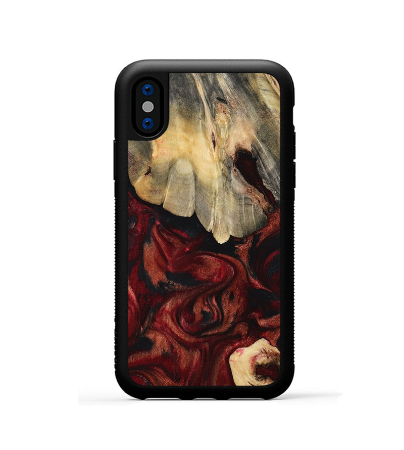 iPhone Xs Wood Phone Case - Janis (Red, 807126)