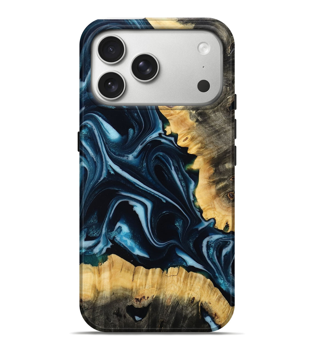 iPhone 17 Pro Max Wood Live Edge Phone Case - Creed (Blue, 807130)