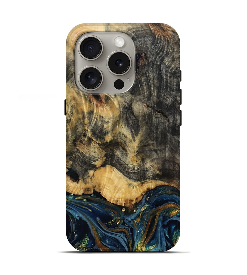 iPhone 16 Pro Wood Live Edge Phone Case - Debbie (Metallic, 807154)