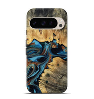 Pixel 10 Wood Live Edge Phone Case - Kylee (Teal & Gold, 807174)