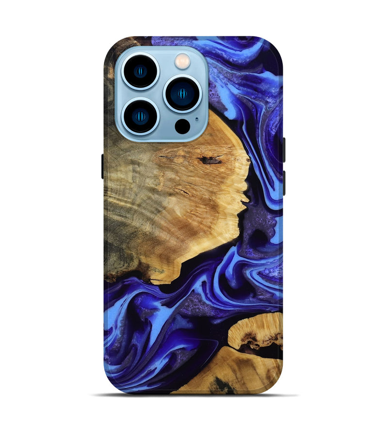 iPhone 14 Pro Wood Live Edge Phone Case - Alethea (Purple, 807182)