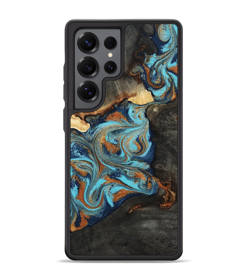 Galaxy S25 Ultra Wood Phone Case - Imran (Teal & Gold, 807189)