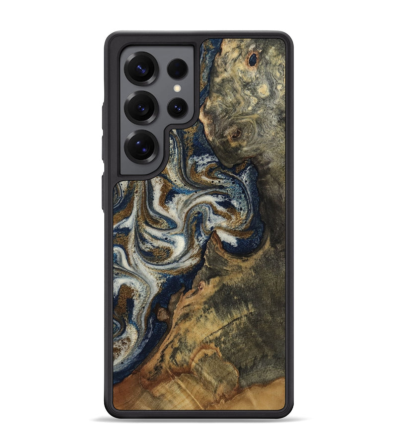 Galaxy S25 Ultra Wood Phone Case - Elijah (Teal & Gold, 807190)