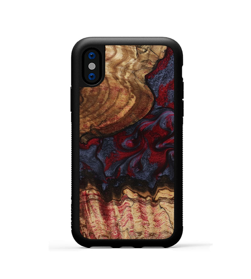 iPhone Xs Wood Phone Case - Artemis (Red, 807196)
