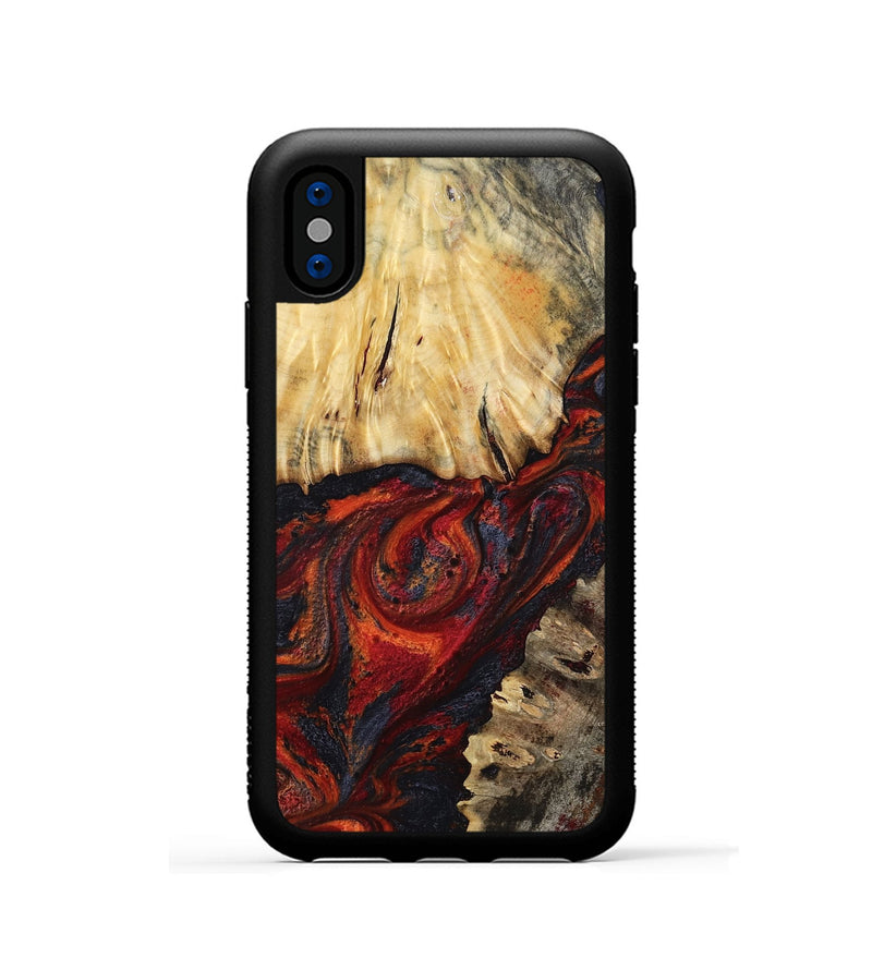 iPhone Xs Wood Phone Case - Ibrahim (Red, 807197)