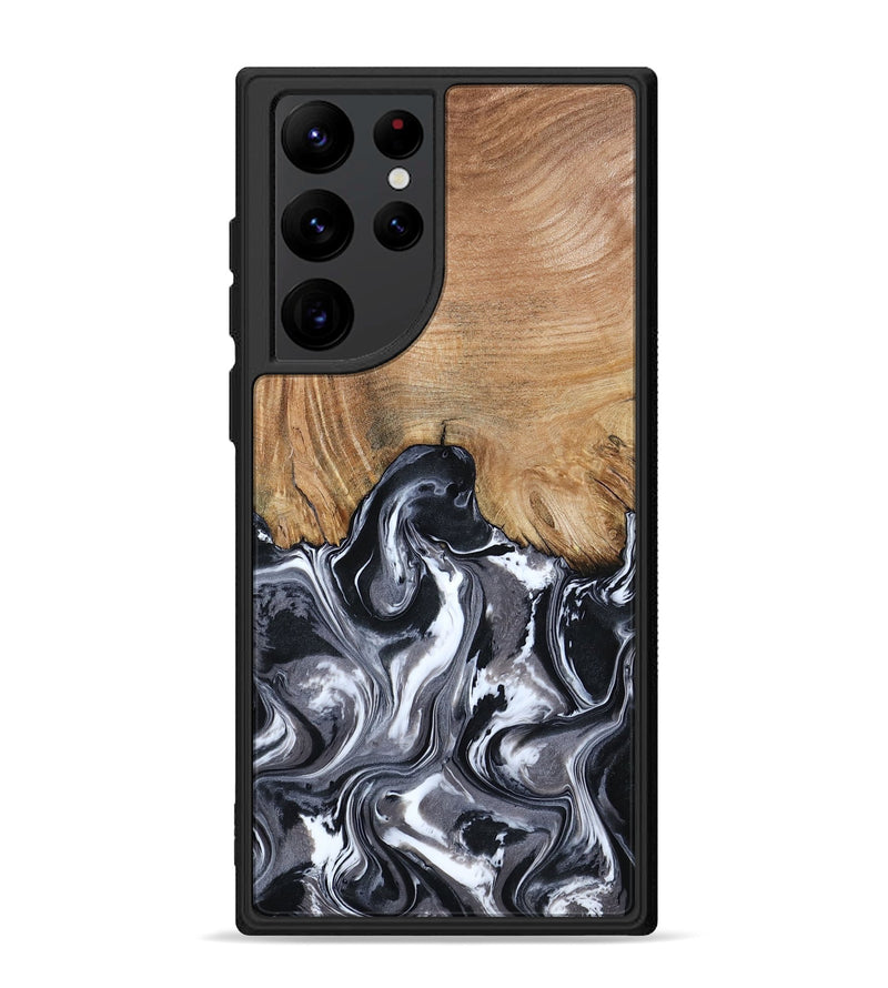 Galaxy S22 Ultra Wood Phone Case - Braelyn (Black & White, 807202)