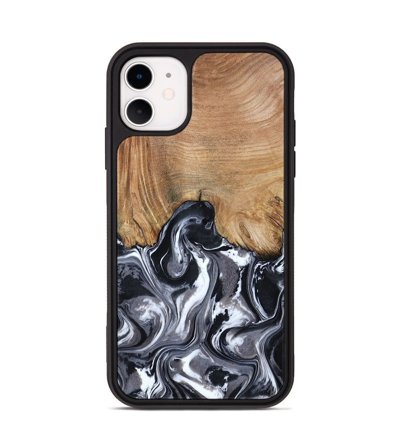 iPhone 11 Wood Phone Case - Braelyn (Black & White, 807202)