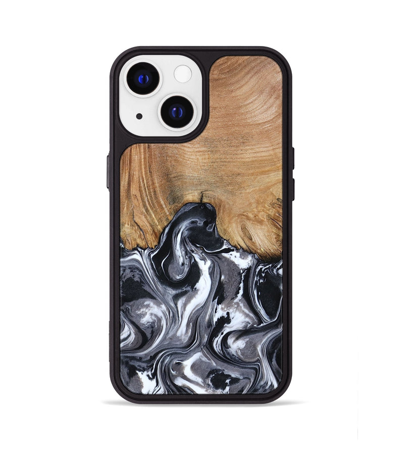 iPhone 13 Wood Phone Case - Braelyn (Black & White, 807202)