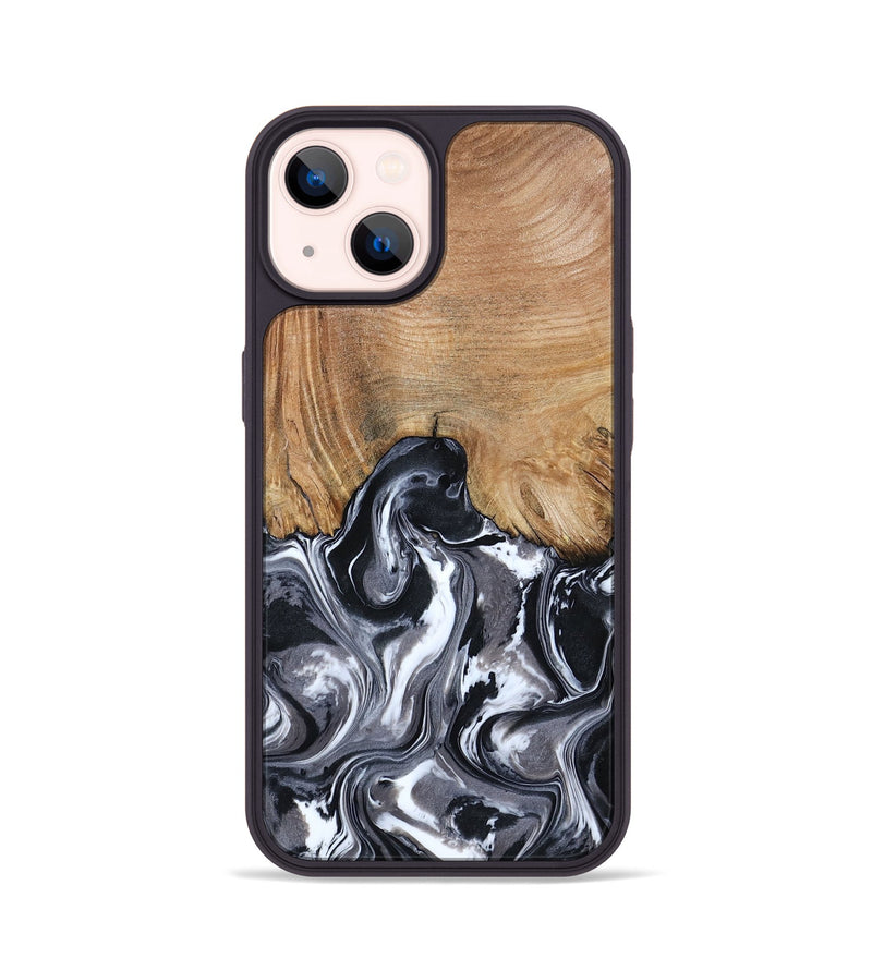 iPhone 14 Wood Phone Case - Braelyn (Black & White, 807202)