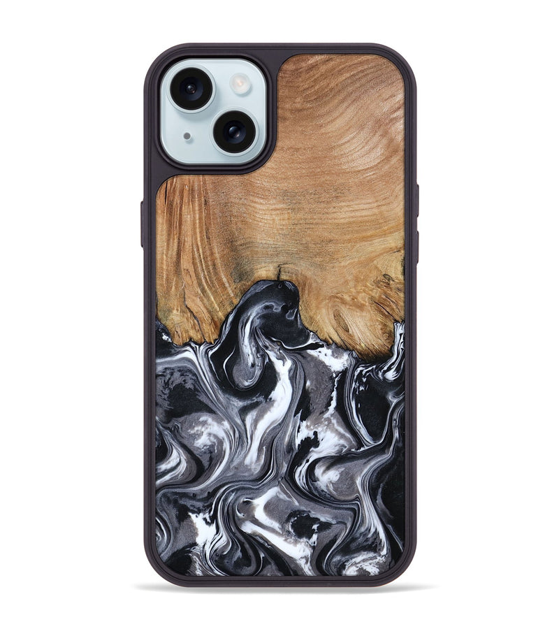 iPhone 15 Plus Wood Phone Case - Braelyn (Black & White, 807202)