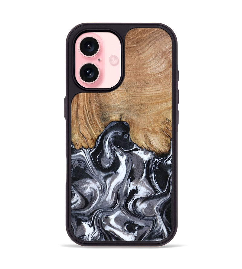 iPhone 16 Wood Phone Case - Braelyn (Black & White, 807202)