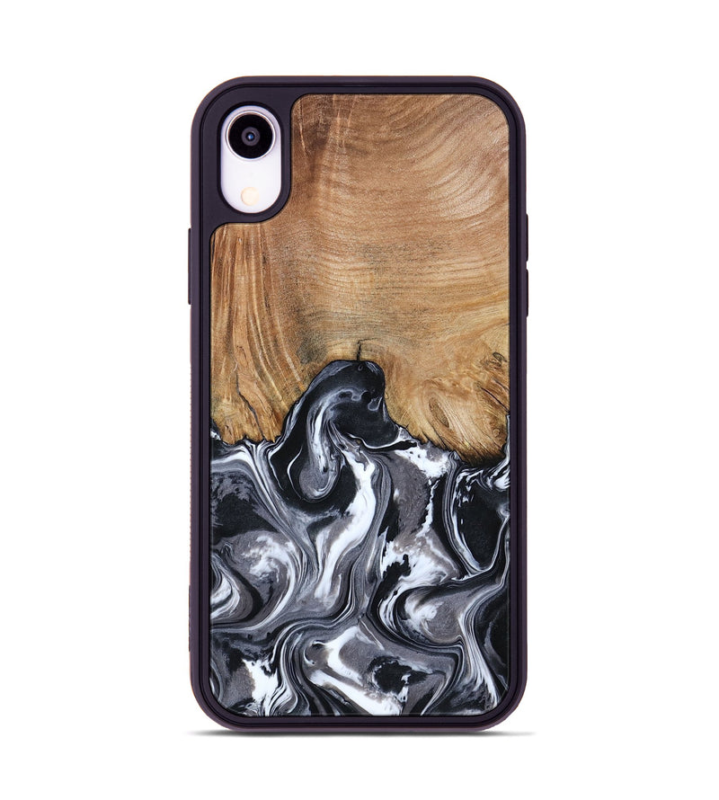 iPhone Xr Wood Phone Case - Braelyn (Black & White, 807202)