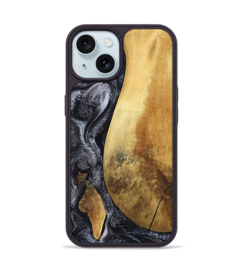 iPhone 15 Wood Phone Case - Liam (Black & White, 807203)