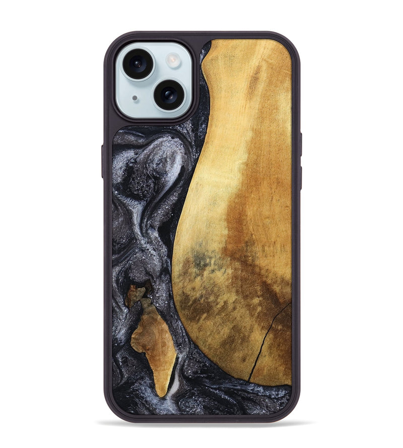 iPhone 15 Plus Wood Phone Case - Liam (Black & White, 807203)