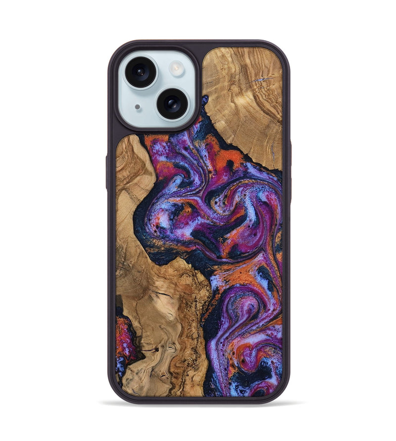 iPhone 15 Wood Phone Case - Sherryl (Blue, 807210)